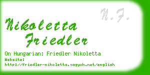 nikoletta friedler business card